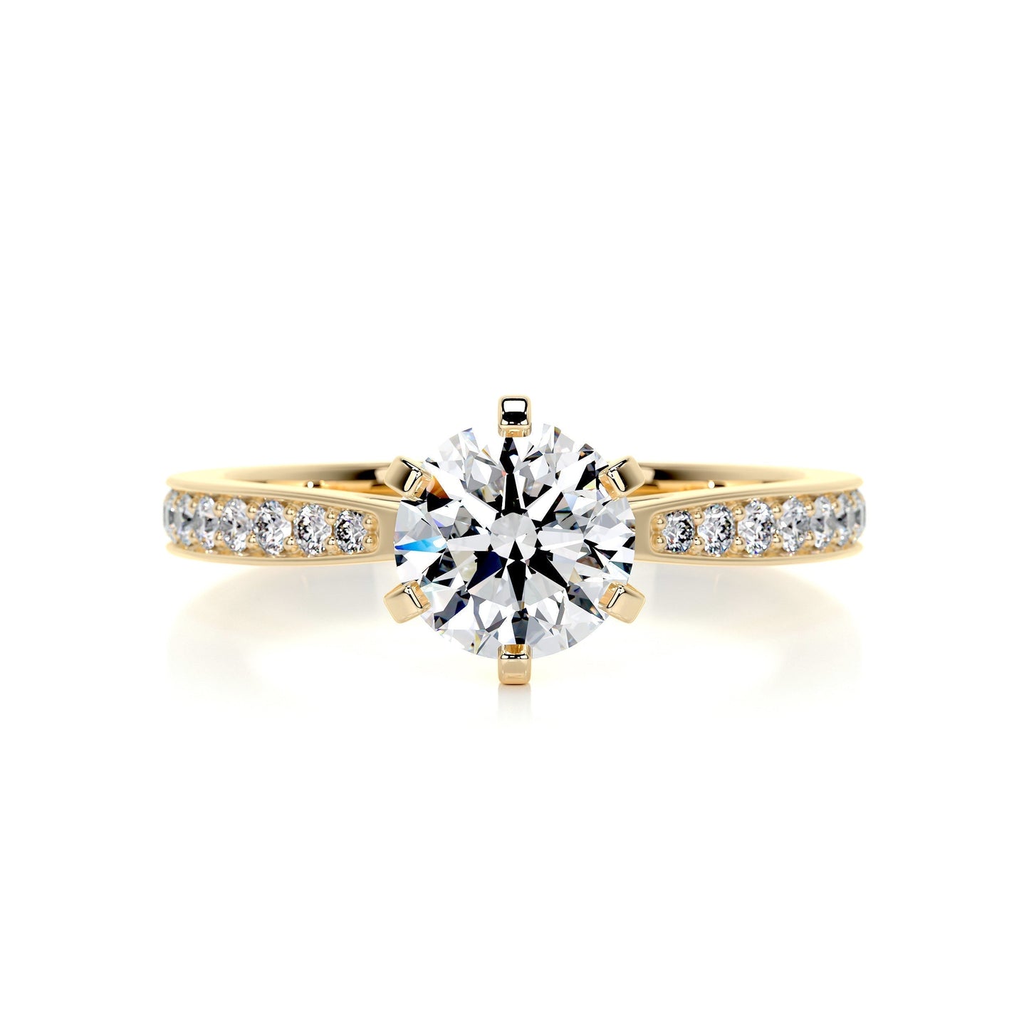 1.0 CT Round Solitaire CVD F/SI1 Diamond Engagement Ring 5