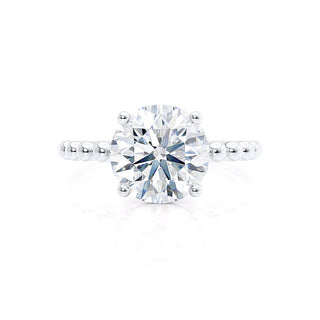 0.80 CT Round Shaped Moissanite Solitaire Engagement Ring 2