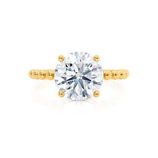 1.0 CT Round Shaped Moissanite Solitaire Bubble Prong Engagement Ring 2