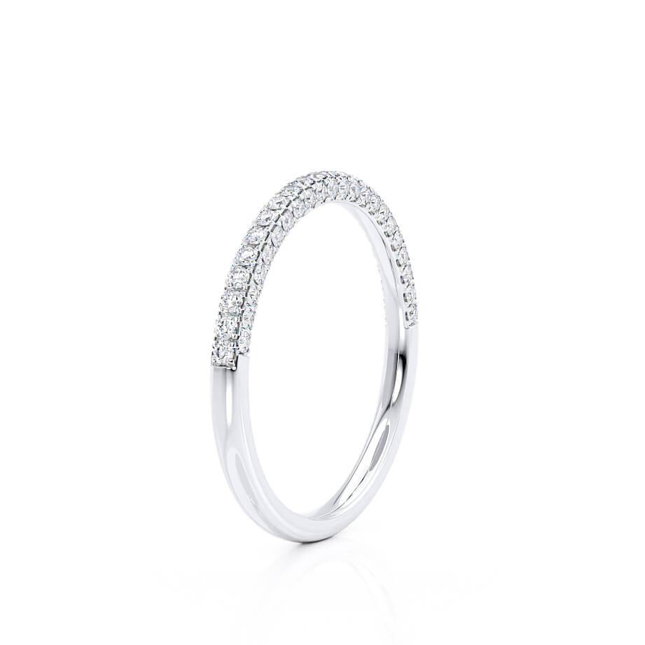 0.49 CT Round Shaped Moissanite Half Eternity Style Wedding Band 3