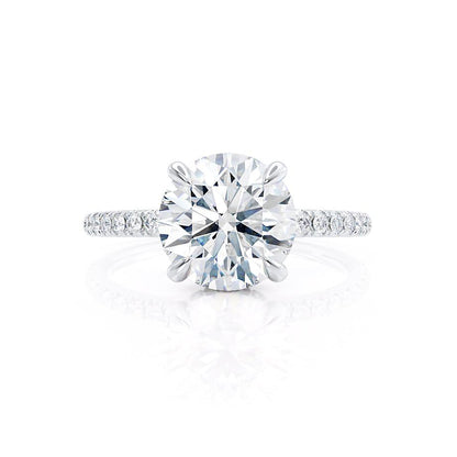 1.0 CT Round Shaped Hidden Halo Moissanite Engagement Ring 2