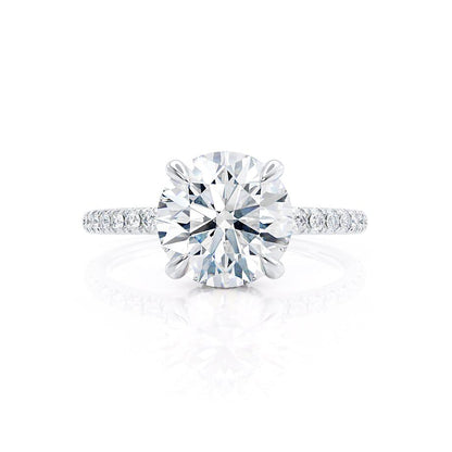 1.0 CT Round Shaped Moissanite Hidden Halo Style Engagement Ring 2
