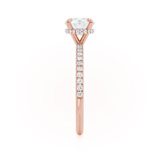 1.0 Round Shaped Moissanite Hidden Halo Style Engagement Ring 3