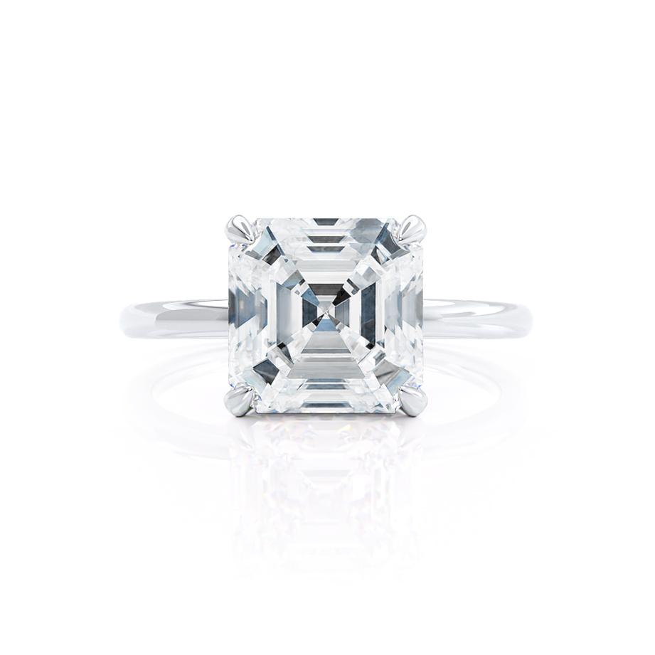 2.21 CT Asscher Shaped Moissanite Hidden Halo Engagement Ring 2