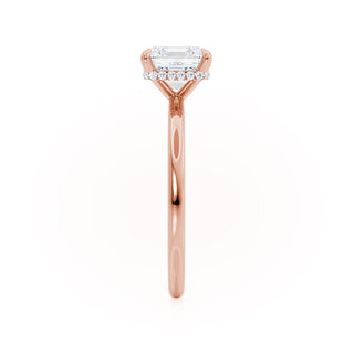 1.30 CT Asscher Shaped Moissanite Hidden Halo Style Engagement Ring 3