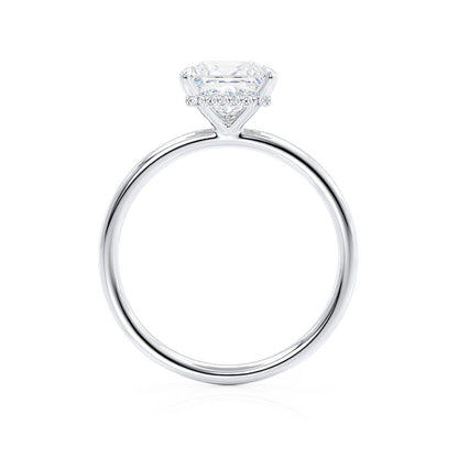 1.50 CT Princess Shaped Moissanite Hidden Halo Engagement Ring 4