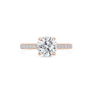 1.5 CT Round Cut Pave CVD F/VVS1 Diamond Engagement Ring 5