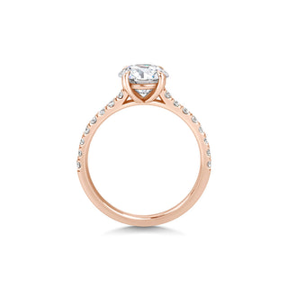 1.5 CT Round Cut Pave CVD F/VVS1 Diamond Engagement Ring 7