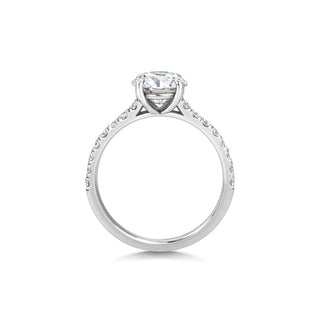 1.5 CT Round Cut Pave CVD F/VVS1 Diamond Engagement Ring 4