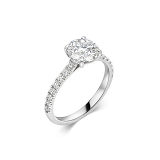 1.5 CT Round Cut Pave CVD F/VVS1 Diamond Engagement Ring 3