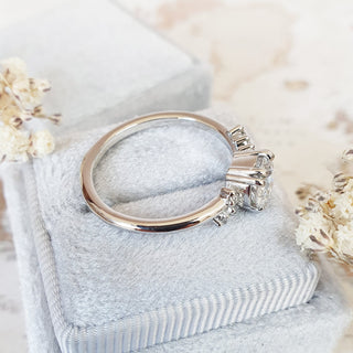 1.0 CT Round Cluster CVD D/VS1 Diamond Engagement Ring 5