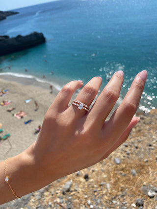 2 CT Pear Cut Pave CVD F/VS1 Diamond Engagement Ring 11