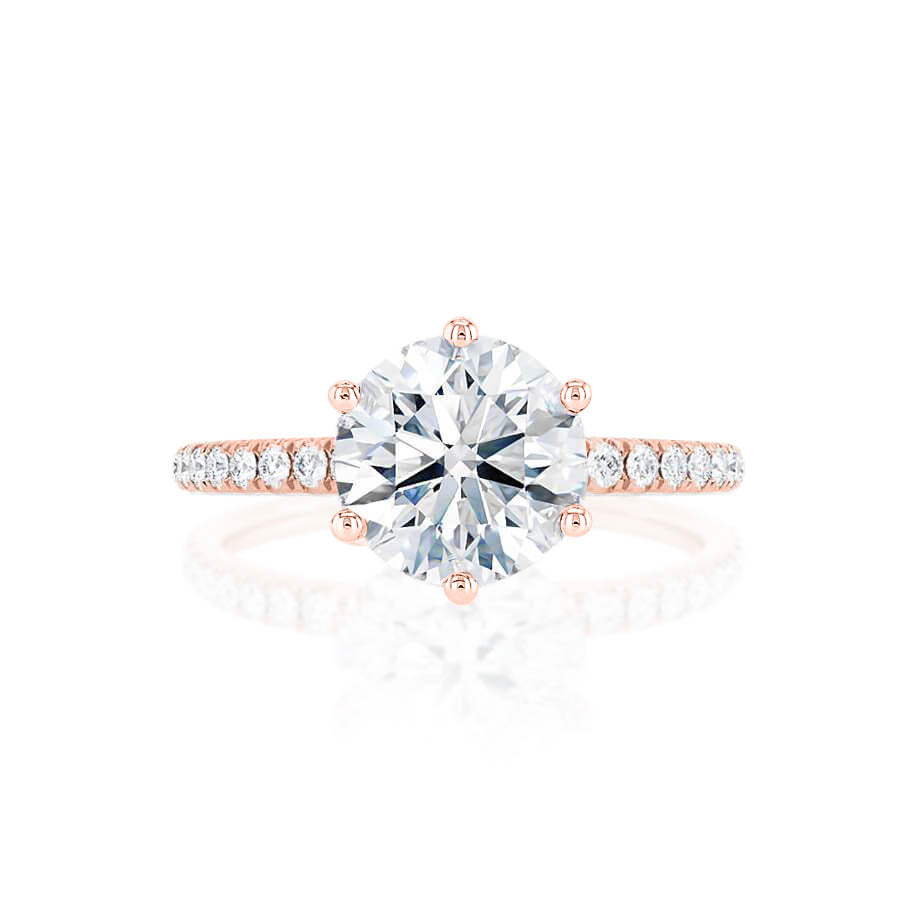 2.20 CT Round Shaped Moissanite Solitaire With Pave Setting Engagement Ring 3