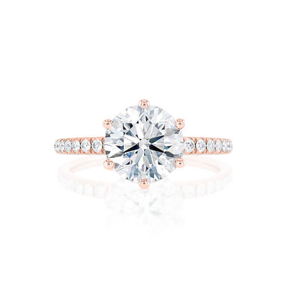 2.20 CT Round Shaped Moissanite Solitaire With Pave Setting Engagement Ring 3