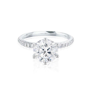 2.20 CT Round Shaped Pave Style Moissanite Engagement Ring 3