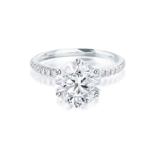 2.20 CT Round Shaped Pave Style Moissanite Engagement Ring 5