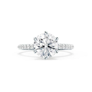 2.20 CT Round Shaped Pave Style Moissanite Engagement Ring 6