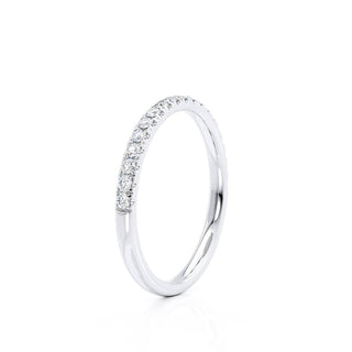 0.21 CT Round Shaped Moissanite Half Eternity Wedding Band 4