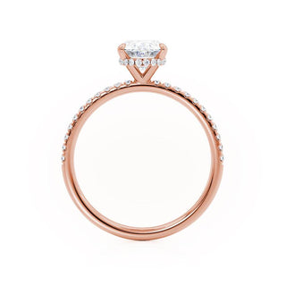 1.50 CT Oval Shaped Moissanite Hidden Halo Style Engagement Ring 5