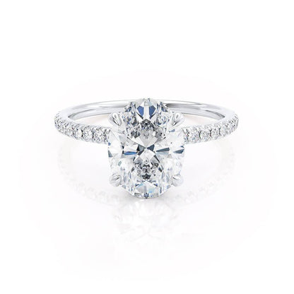 1.50 CT Oval Shaped Moissanite Hidden Halo Style Engagement Ring 1