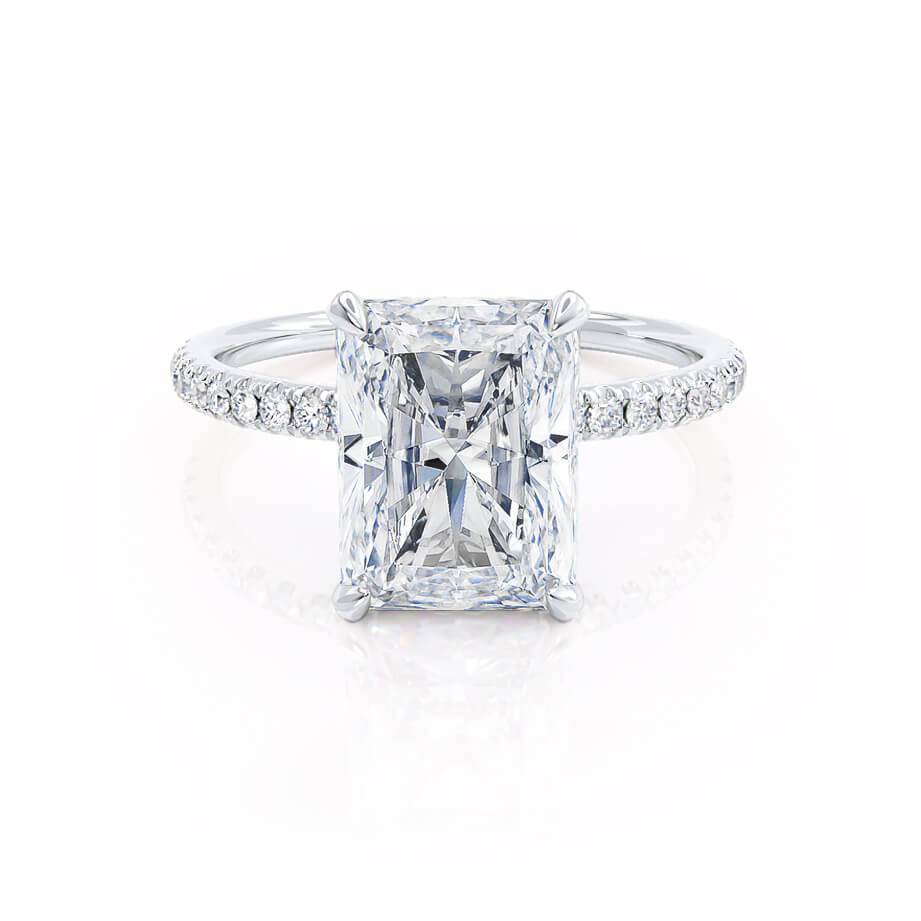 1.80 CT Radiant Shaped Moissanite Hidden Halo Engagement Ring 1