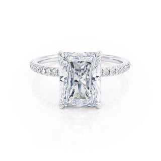 1.80 CT Radiant Shaped Moissanite Hidden Halo Style Engagement Ring 1