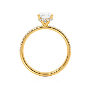 2.30 CT Elongated Cushion Shaped Moissanite Hidden Halo Style Engagement Ring 5