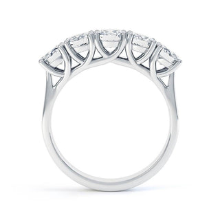 1.25 CT Round Shaped Moissanite 5 Stones Wedding Band 4