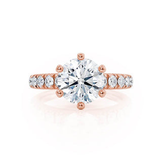 1.90 CT Round Shaped Pave Style Moissanite Engagement Ring 5