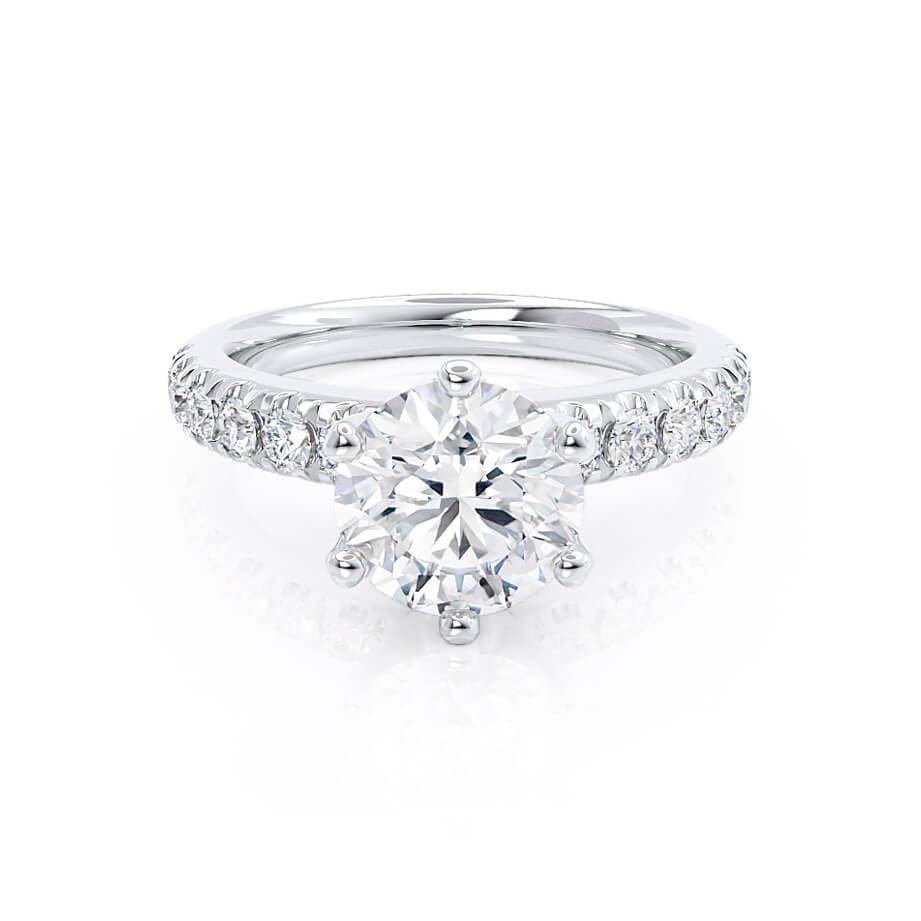 1.90 CT Round Shaped Moissanite Solitaire Style Engagement Ring 3