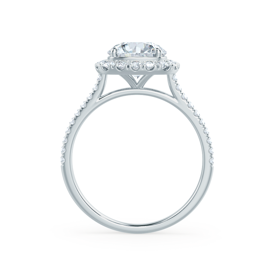 1.0 CT Round Shaped Moissanite Halo Style Engagement Ring 2