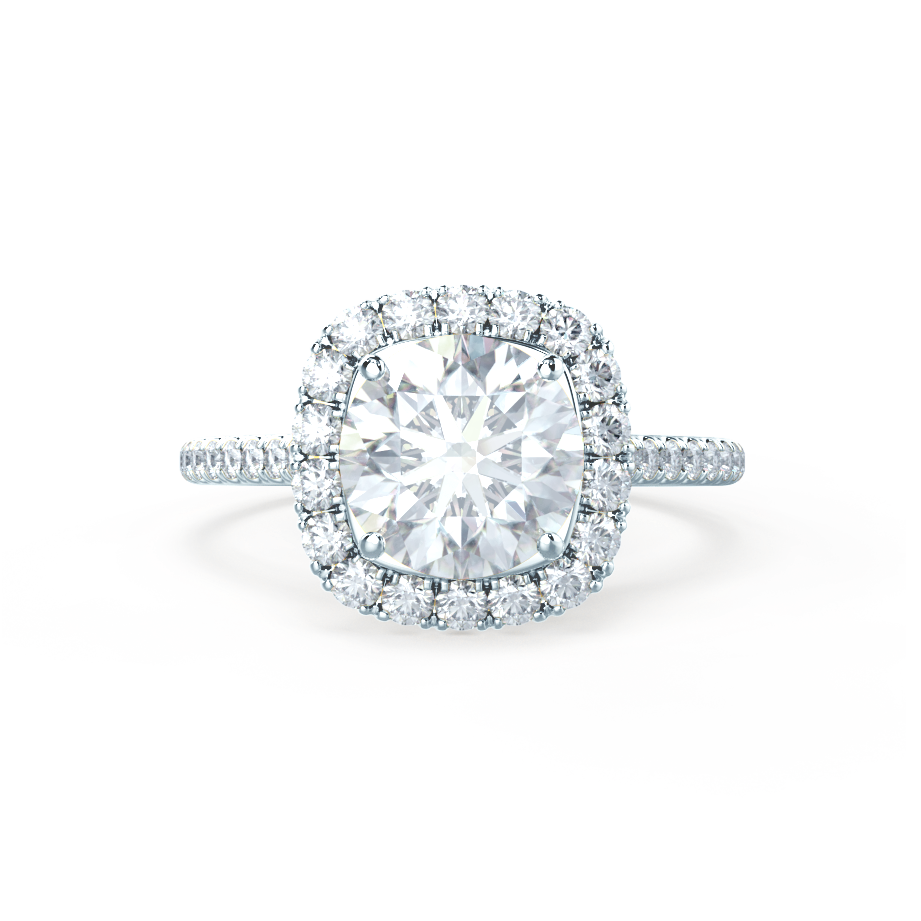 1.0 CT Round Shaped Halo Style Moissanite Engagement Ring 5