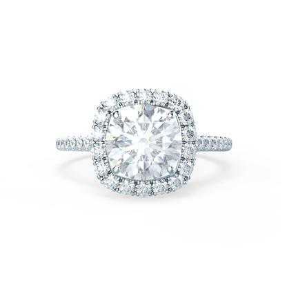 1.0 CT Round Shaped Halo Style Moissanite Engagement Ring 5