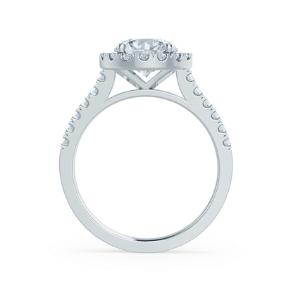 1.0 CT Round Shaped Moissanite Halo Style Engagement Ring 6