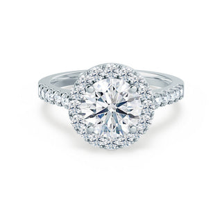 1.0 CT Round Shaped Moissanite Halo Style Engagement Ring 7