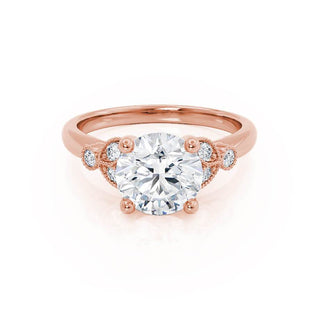 1.5 CT Round Shaped Moissanite Cluster Style Engagement Ring 2