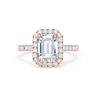 1.01 CT Emerald Shaped Moissanite Halo Style Engagement Ring 4