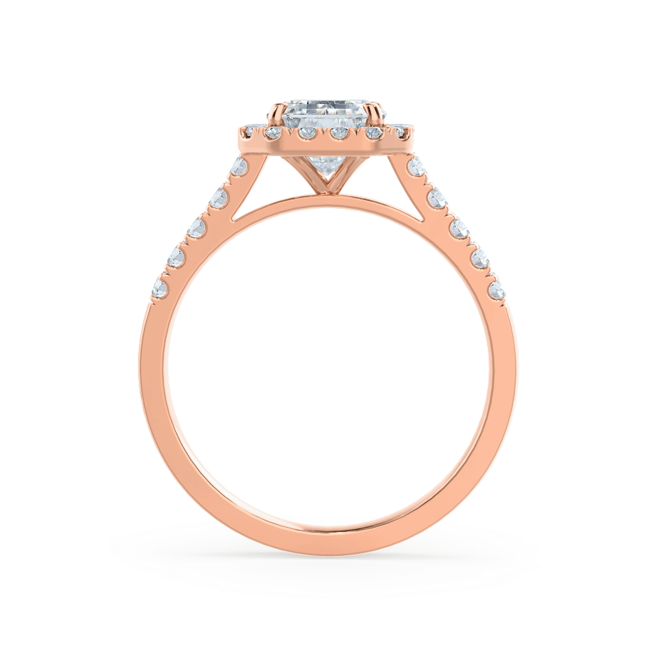 1.01 CT Emerald Shaped Moissanite Halo Style Engagement Ring 6