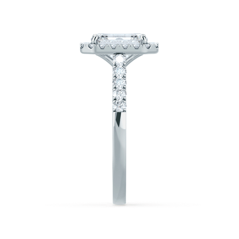 1.01 CT Emerald Shaped Moissanite Halo Style Engagement Ring 3