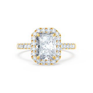 0.70 CT Radiant Shaped Moissanite Halo Style Engagement Ring 4
