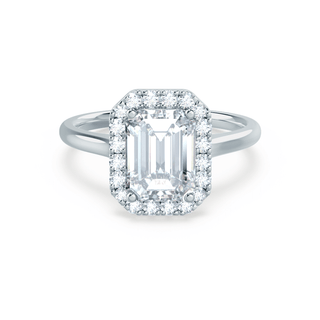 1.75 CT Emerald Shaped Halo Style Moissanite Engagement Ring 1