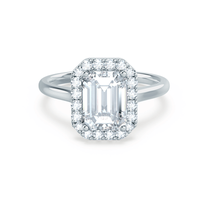 1.75 CT Emerald Shaped Halo Style Moissanite Engagement Ring 1