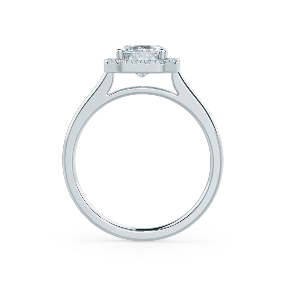 1.75 CT Emerald Shaped Halo Style Moissanite Engagement Ring 3