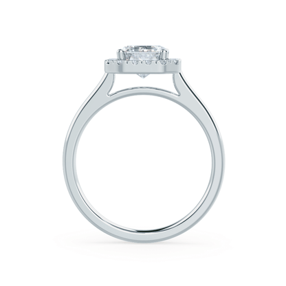 1.75 CT Emerald Shaped Moissanite Halo Style Engagement Ring 3