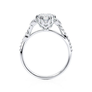 1.50 CT Round Shaped Moissanite Cluster Style Engagement Ring 5
