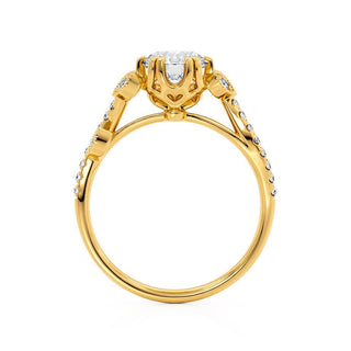 1.50 CT Round Shaped Moissanite Cluster Style Engagement Ring 5