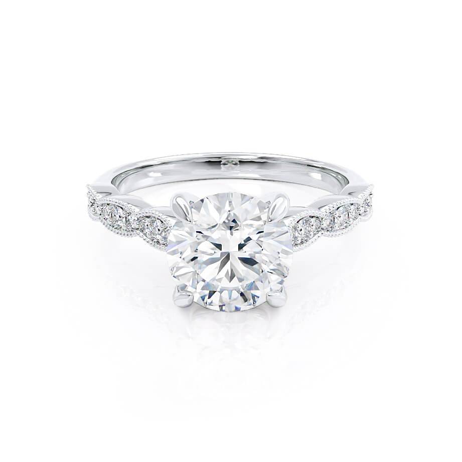 1.0 CT Round Shaped Solitaire Moissanite Engagement Ring 2