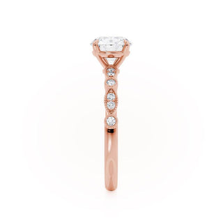 1.0 CT Round Shaped Pave Style Moissanite Engagement Ring 3