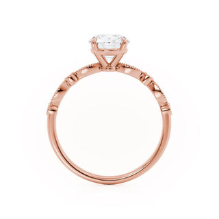 1.0 CT Round Shaped Pave Style Moissanite Engagement Ring 5