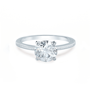 1.0 CT Round Shaped Moissanite Solitaire Style Engagement Ring 2